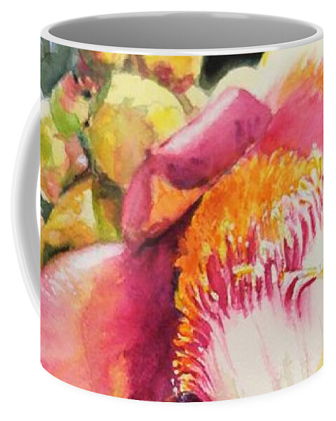 Pink Coffee Mug featuring the painting Budha Flower by Sonia Mocnik
