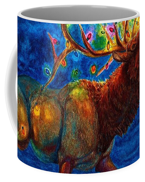 Christmas Card Coffee Mug featuring the painting Bugler's Holiday by David Burgess