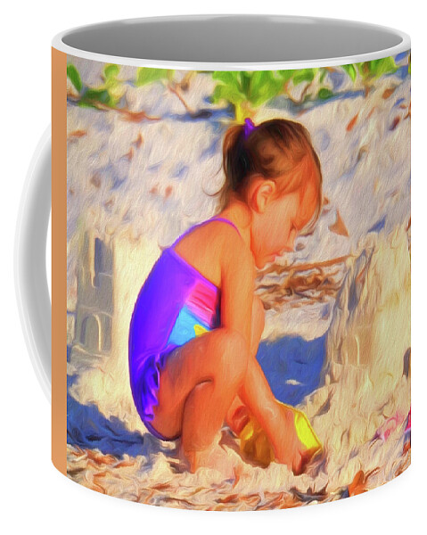 Child Coffee Mug featuring the photograph Building Sand Castles by Ginger Wakem