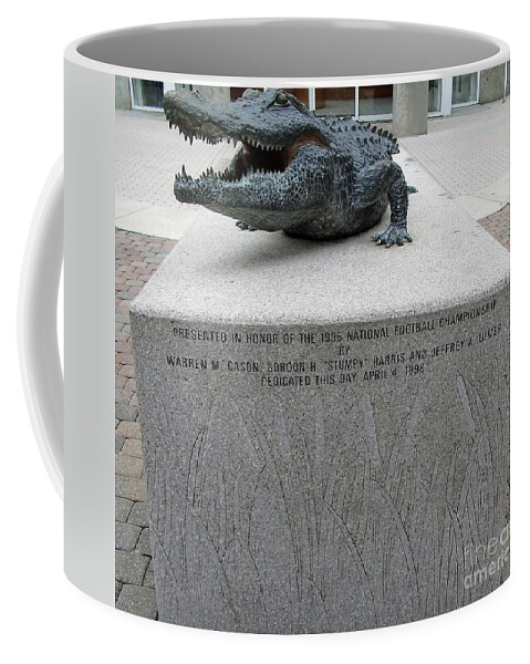 The Swamp Coffee Mug featuring the photograph Bull Gator 1998 by D Hackett