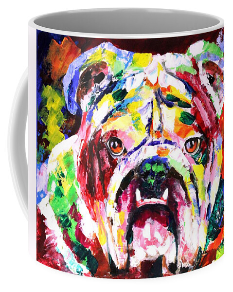 Dogs Coffee Mug featuring the painting Bulldog Multicolors by Karl Wagner
