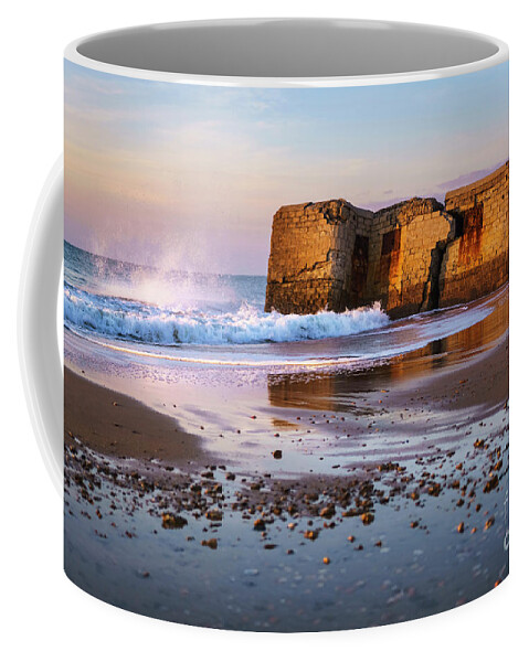 Cadiz Coffee Mug featuring the photograph Bunker in Camposoto Beach San Fernando Cadiz Spain by Pablo Avanzini