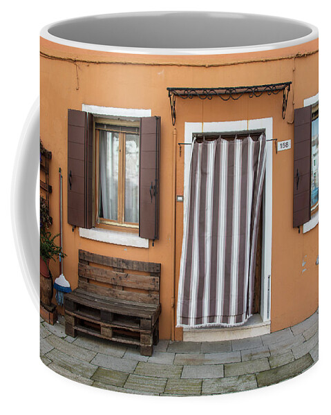 Boats Coffee Mug featuring the photograph Burano Italy Brown House by John McGraw