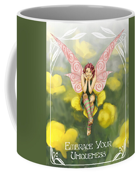 Fairy Coffee Mug featuring the painting Buttercup by Brandy Woods