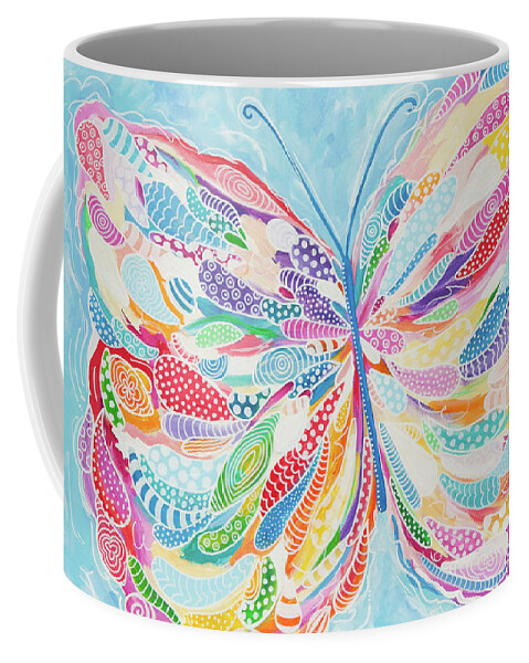 Butterfly Coffee Mug featuring the painting Butterfly by Beth Ann Scott