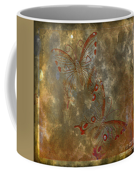 Butterflies Coffee Mug featuring the digital art Butterfly Impression by Rebecca Langen
