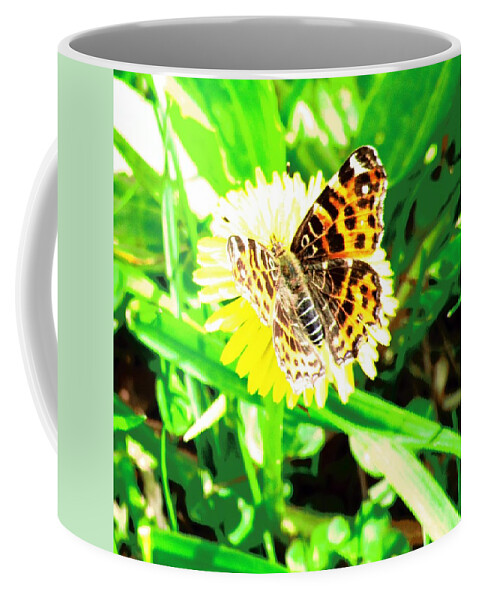 Dandelion Coffee Mug featuring the photograph Butterfly by Vesna Martinjak