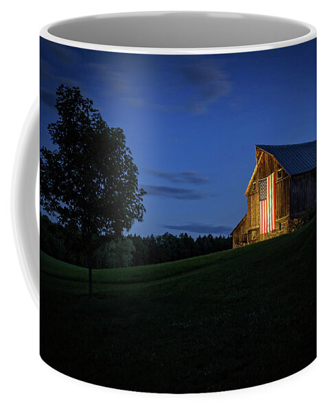 Americam Flag Coffee Mug featuring the photograph Old Glory by Dusks Early Light by John Vose