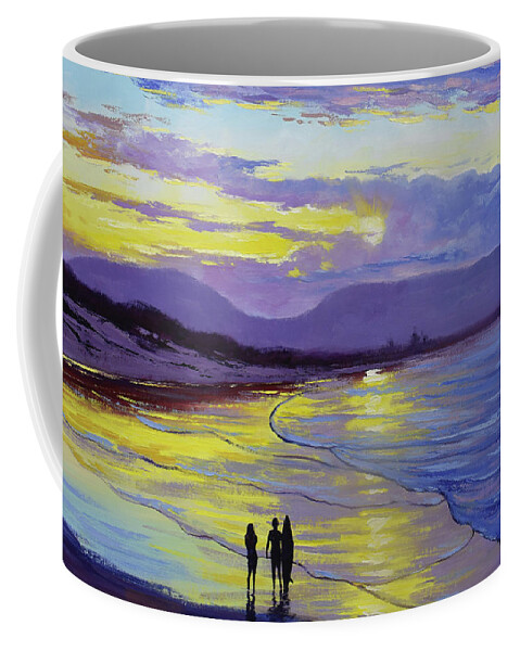 Beach Paintings Coffee Mug featuring the painting Byron Bay Sunset by Graham Gercken