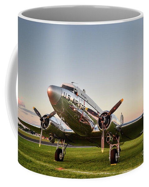 C-47 Coffee Mug featuring the photograph C-47 at dusk by Paul Quinn