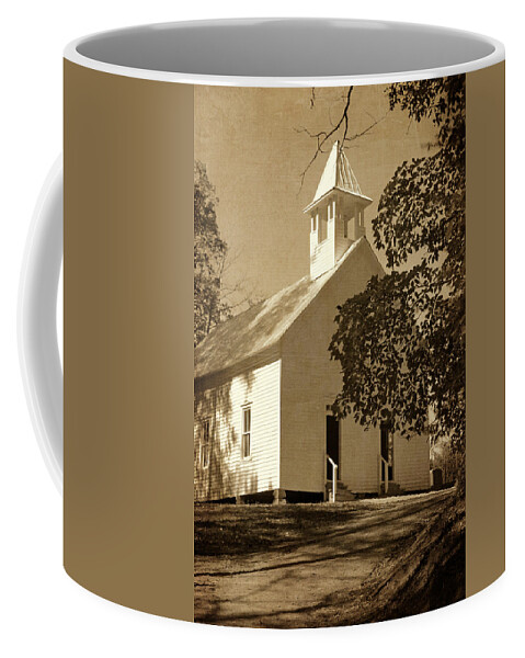 Cades Cove Methodist Church Coffee Mug featuring the photograph Cades Cove Methodist Church - Vintage by HH Photography of Florida