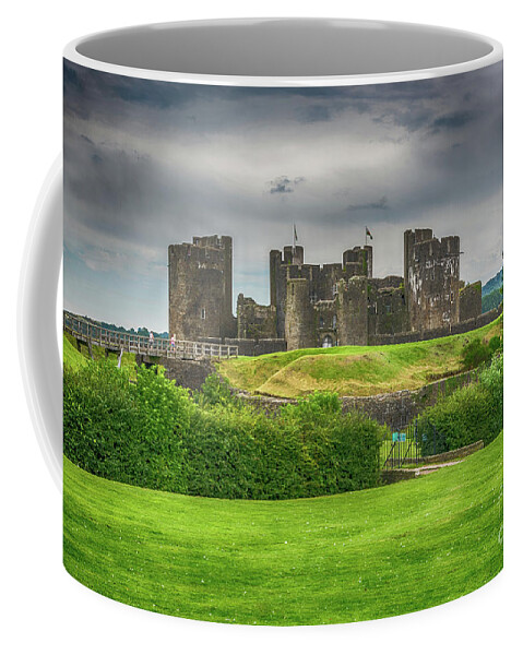 Caerphilly Castle Coffee Mug featuring the photograph Caerphilly Castle East View 2 by Steve Purnell