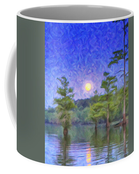 Cajun Moon Coffee Mug featuring the painting Cajun Moon by Dominic Piperata