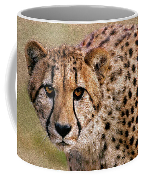 Cheetah Coffee Mug featuring the photograph Calculated Look by Art Cole