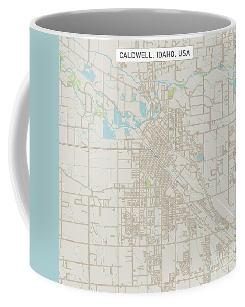 Caldwell Coffee Mug featuring the digital art Caldwell Idaho US City Street Map by Frank Ramspott