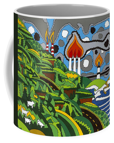 Coastal Landscape Coffee Mug featuring the painting California Highway 1 by Rojax Art
