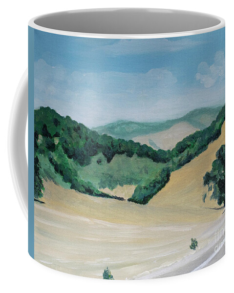 California Coffee Mug featuring the painting California Highway by Jackie MacNair