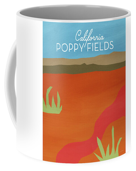 Landscape Coffee Mug featuring the mixed media California Poppy Fields- Art by Linda Woods by Linda Woods