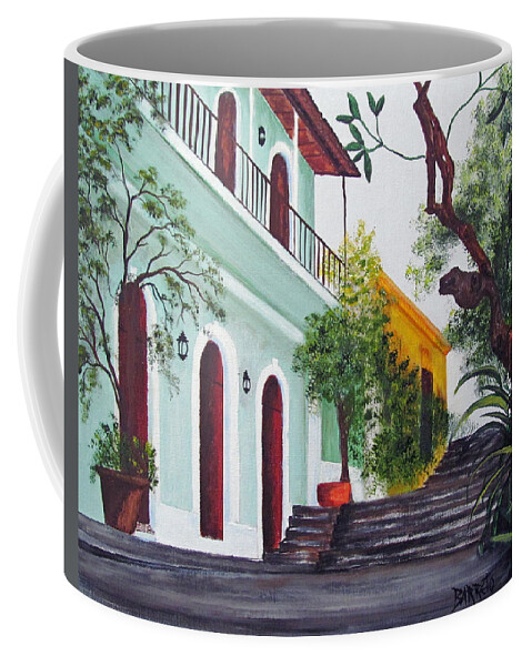 Callejon Coffee Mug featuring the painting Callejon Del Hospital by Gloria E Barreto-Rodriguez