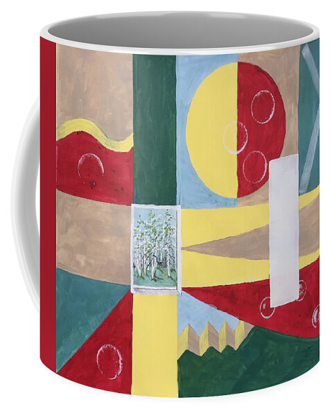 Abstract Coffee Mug featuring the painting Calm and Chaos by Christine Lathrop