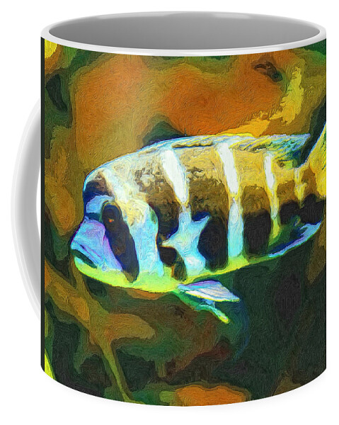 Fish Coffee Mug featuring the painting Calvin by Dominic Piperata