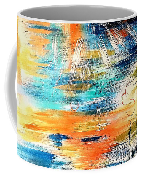 Abstract Coffee Mug featuring the painting Calypso by Jacqueline Whitcomb