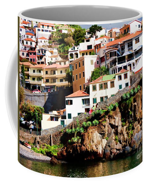 Fishing Coffee Mug featuring the photograph Camara de Lobos on the island of Madeira by Brenda Kean