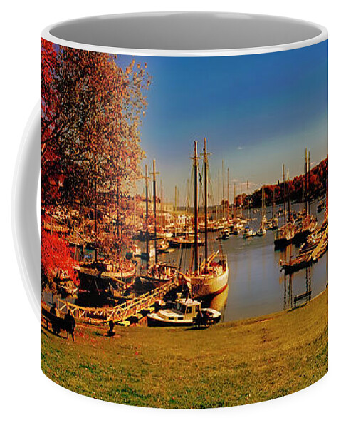Camden Coffee Mug featuring the photograph Camden Harbor Maine fall afternoon by Tom Jelen