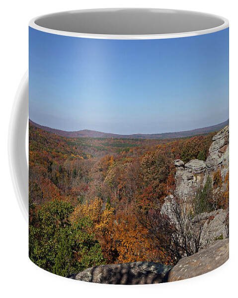 Shawnee National Forest Coffee Mug featuring the photograph Camel Rock in Autumn by Sandy Keeton