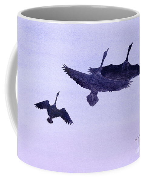 Canada Coffee Mug featuring the painting Canadian Geese by Laurel Best