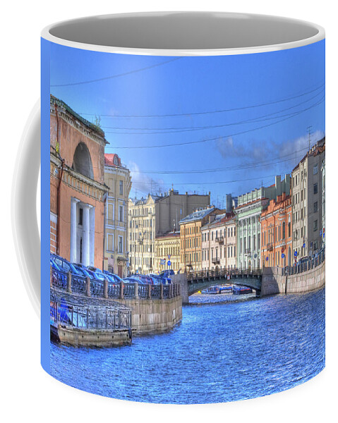 St. Petersburg Coffee Mug featuring the photograph Canal in St. Petersburgh RUSSIA by Juli Scalzi