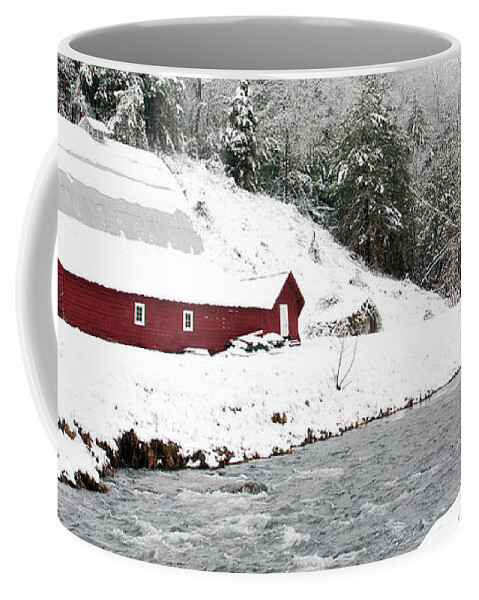 Snow Coffee Mug featuring the photograph Caney Fork Snow Barn 2010 by Matthew Turlington