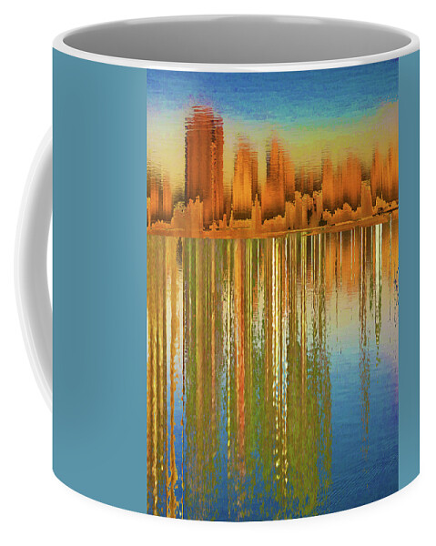Manhattan Skyline Coffee Mug featuring the painting Canyon by Tony Rubino