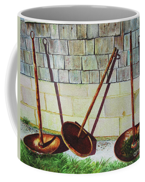 Buoy Coffee Mug featuring the painting Cape Cod Buoy Anchors by Karen Fleschler