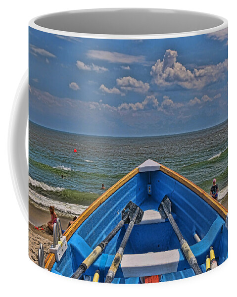 Cape May Rescue Coffee Mug featuring the photograph Cape May N J Rescue Boat 2 by Allen Beatty
