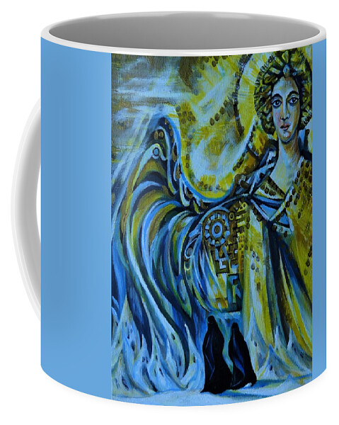 Travel Coffee Mug featuring the painting Cappadocia Sky by Anna Duyunova