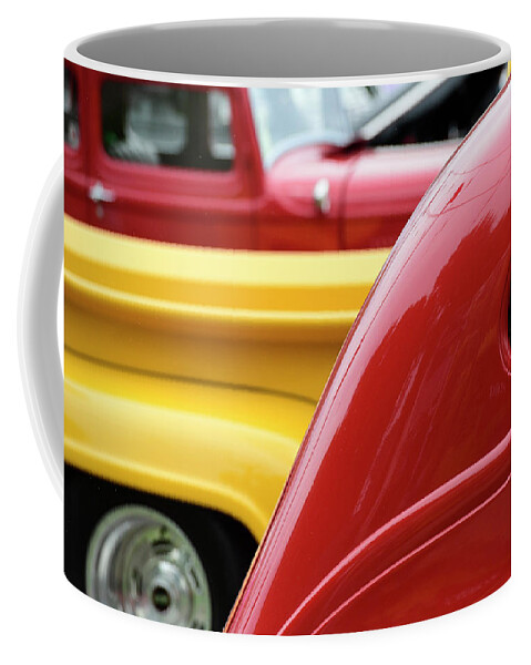 Auto Coffee Mug featuring the photograph Car Show Lines by Paul Freidlund