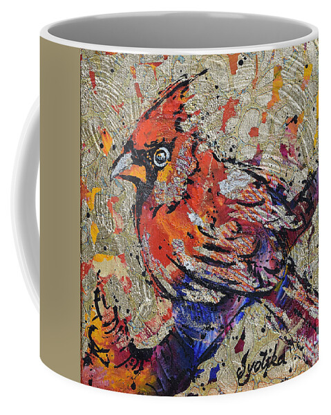 Cardinal Coffee Mug featuring the painting Cardinal by Jyotika Shroff