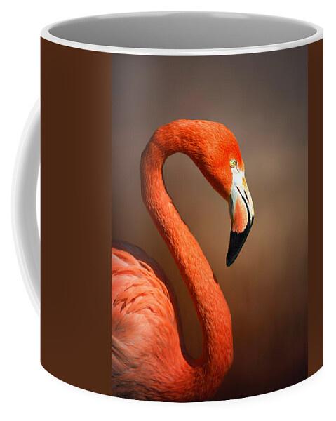 Flamingo Coffee Mug featuring the photograph Caribean flamingo portrait by Johan Swanepoel