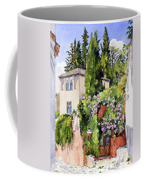 Granada Coffee Mug featuring the painting Carmen De La Media Luna Granada by Margaret Merry