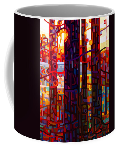 Autumn Coffee Mug featuring the painting Carnelian Morning by Mandy Budan