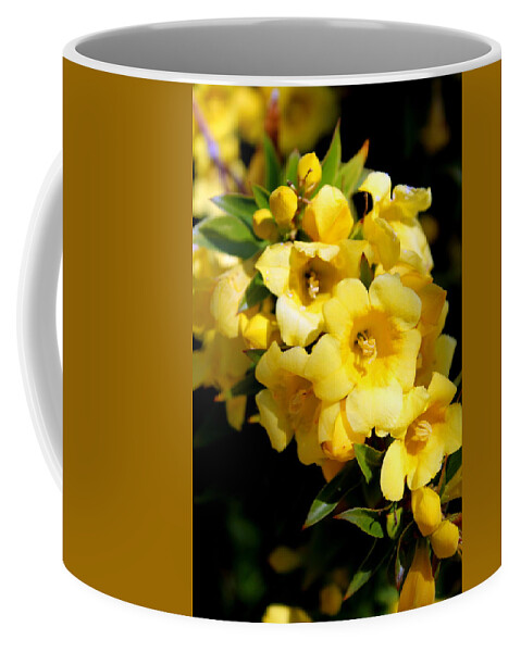 Yellow Coffee Mug featuring the photograph Carolina Jasmine Photograph by Kimberly Walker