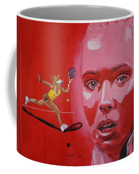 Tennis Coffee Mug featuring the painting Caroline Wozniacki by Quwatha Valentine