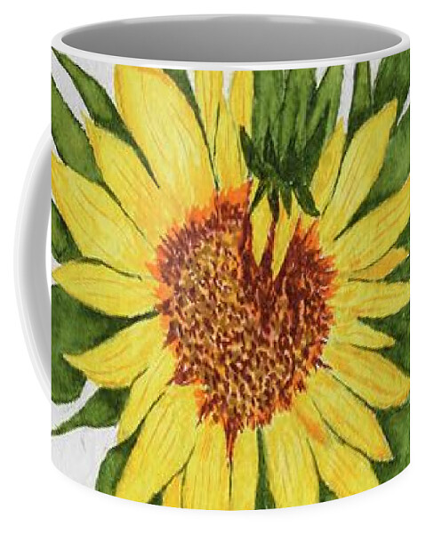  Coffee Mug featuring the painting Carol's Sunflower by Barrie Stark