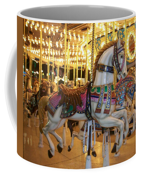 Carosel Horse Coffee Mug featuring the photograph Carosel Horse by Anita Burgermeister