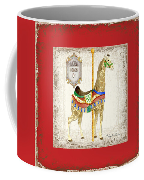 Carousel Coffee Mug featuring the painting Carousel Dreams - Giraffe by Audrey Jeanne Roberts
