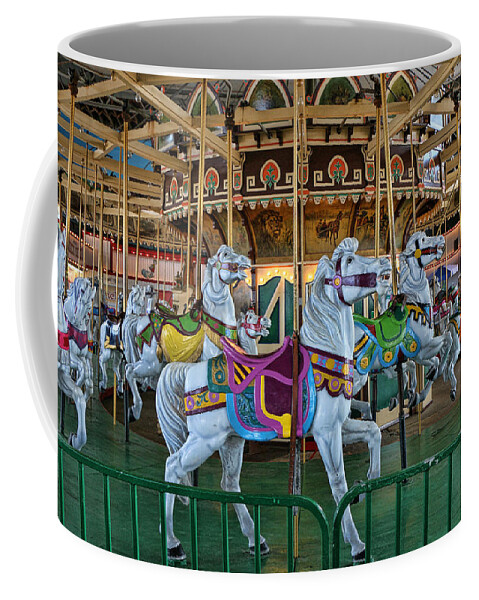 Ocean City Coffee Mug featuring the photograph Carousel Horses by Allen Beatty