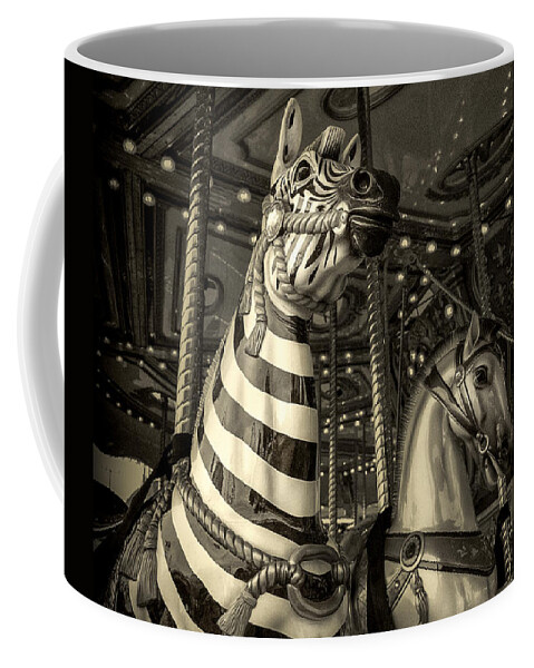 Carousel Coffee Mug featuring the photograph Carousel Zebra by Caitlyn Grasso