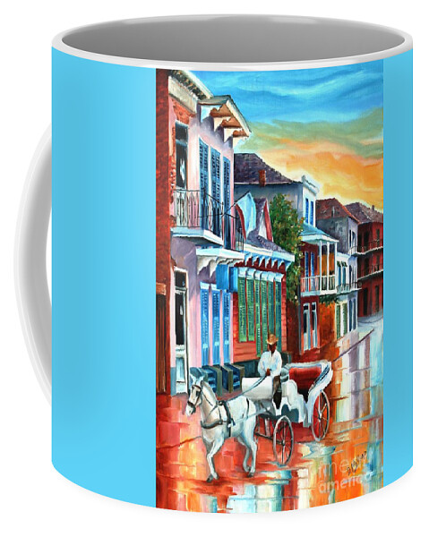 New Orleans Coffee Mug featuring the painting Carriage on Bourbon Street by Diane Millsap