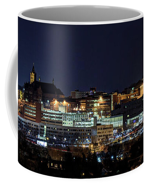 Skyline Coffee Mug featuring the photograph Carrier Dome and Syracuse Skyline Panoramic View by Rod Best